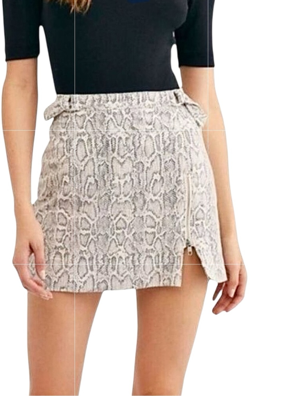 Free People Midnight Magic Snakeskin Mini SkirtSize 4 NWOT